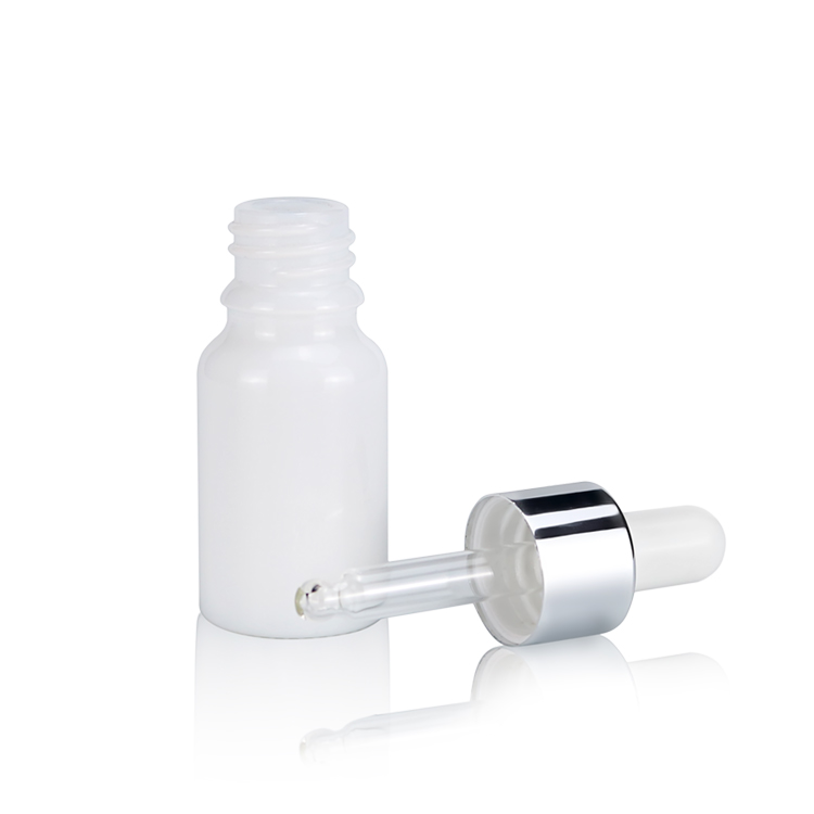 Porcelain Essence Serum Glass Dropper Bottle with Cap White Essential Oil Screen Printing Personal Care Screw Cap 10ml