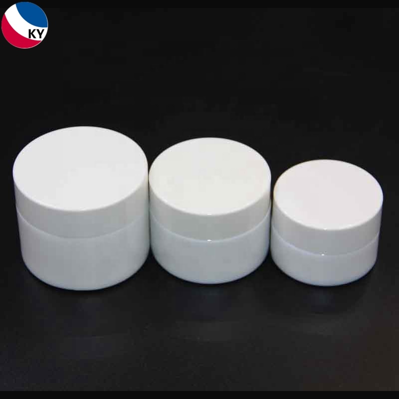 Porcelain Jar Glass Bottle Frosted Glass Cosmetic 50ml White Wide Mouth 50G White Plastic Skin Care Cream