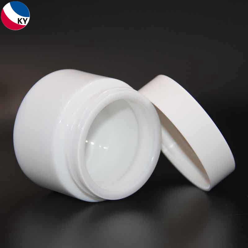 Porcelain Jar Glass Bottle Frosted Glass Cosmetic 50ml White Wide Mouth 50G White Plastic Skin Care Cream