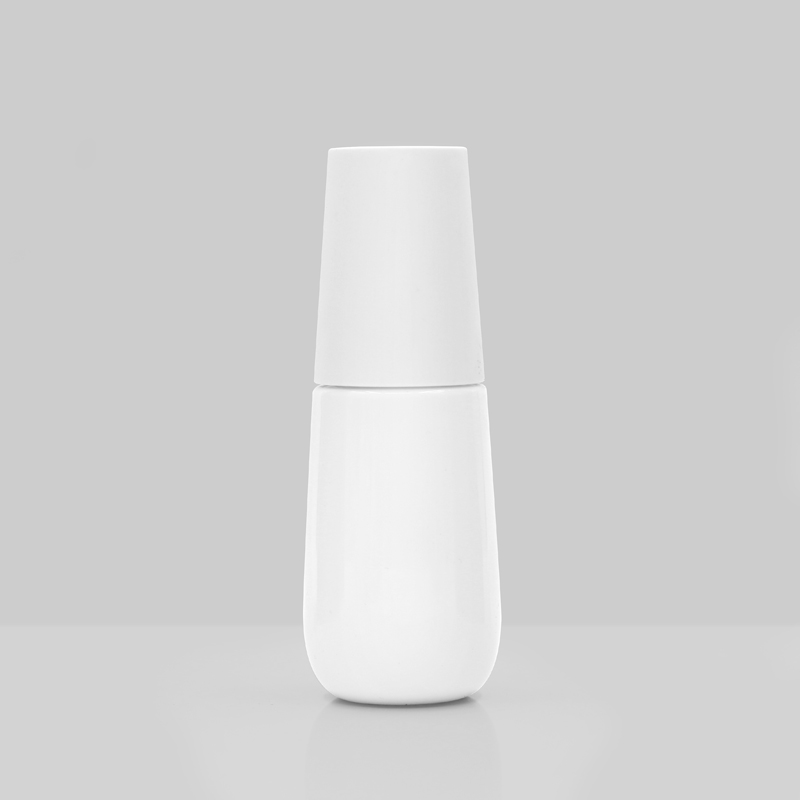 Porcelain white Cosmetic glass bottle for skincare lotion serum with Pump 40ml