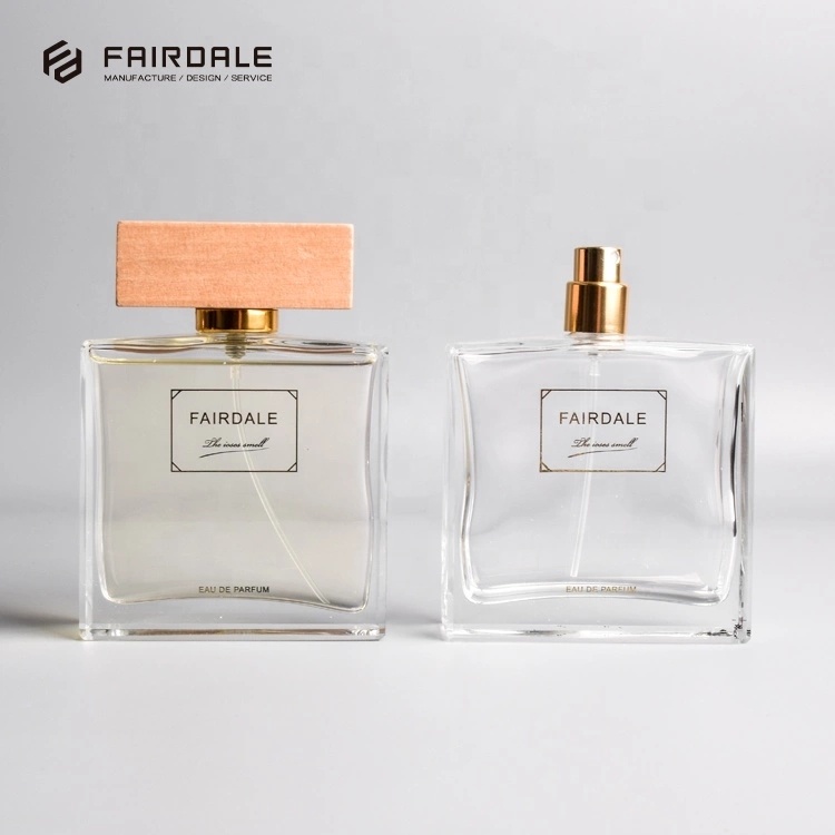 Portable 100ml Spray Empty Wooden Cap Perfume Glaas Bottles Glass Perfume Bottle