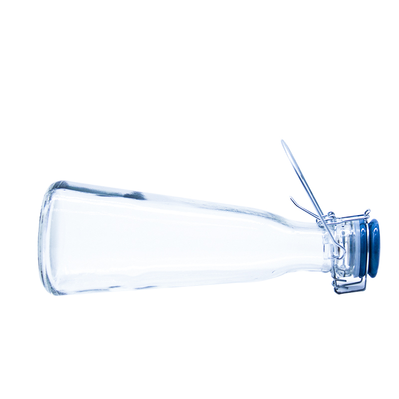 Portable Carry 500ml 1000ml Swing Top Glass Milk Bottle With Handle Milk Bottle Beverage Bottle