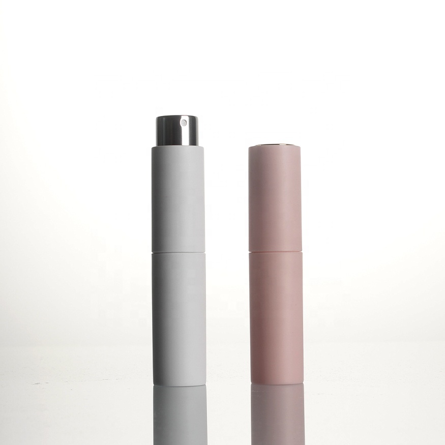 Portable Electronic Aluminum Head Twist Up Transparent Refillable Glass Tube liner Separate loading travel perfume atomizer