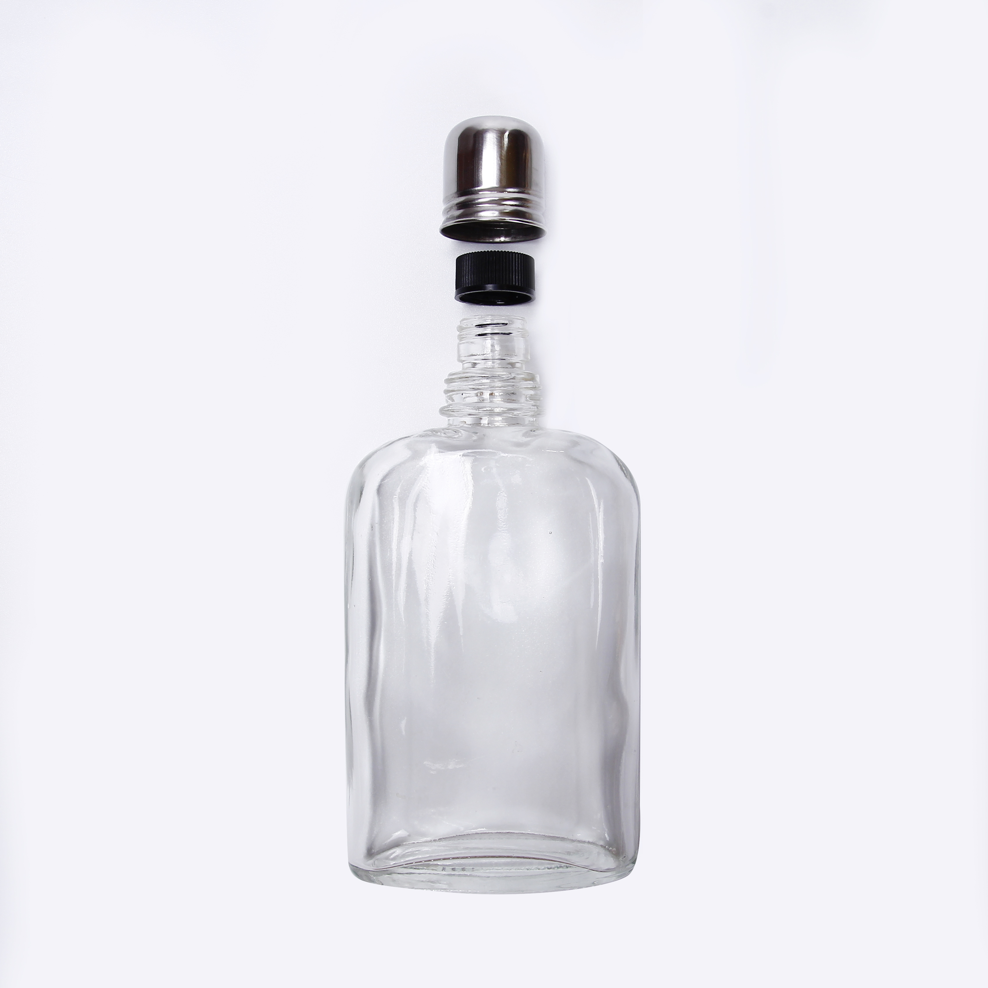 Portable Liquor Bottle with Metal Lid For Cold Brew Coffee 100ml 200ml 350ml 500ml For Whisky Vodka Custom Logo