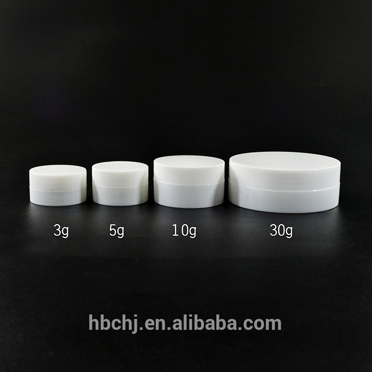 Portable Travel Empty white Plastic Cream Jar 3g 5g 10g 30g 50g 100g