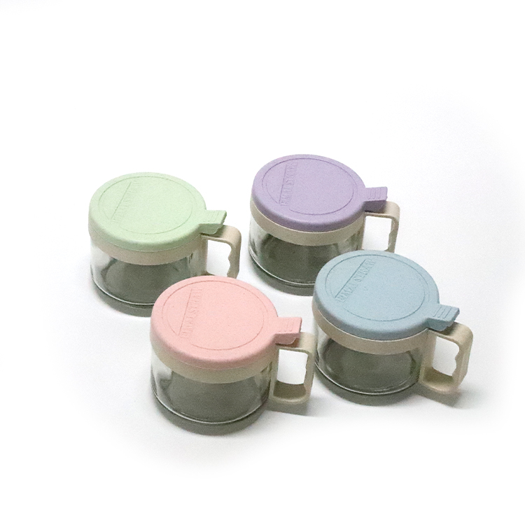 Portable environmental protection wheat straw biodegradable plastic kitchen seasoning sauce glass jar