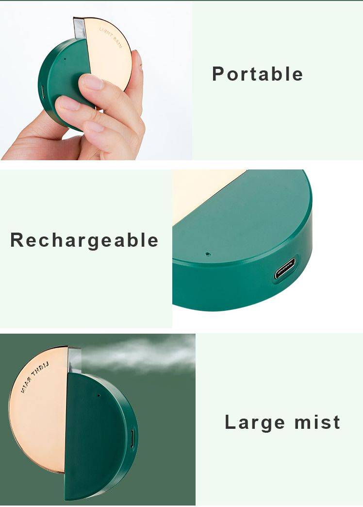 Portable refillable perfume atomizer Multi-function USB Rechargeable Travel atomizer 8ml Nano face mist spray