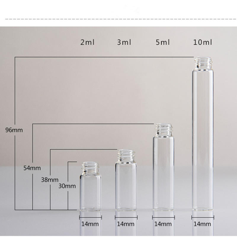 Portable small refillable perfume atomizer spray glass bottle 2ml 3ml 5ml 10ml tube with screw cap
