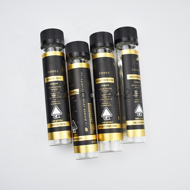 Pre Roll Tube with Sticker Label CBD Pre Roll  Tubes Tube Child resistant cap Printed  Preroll Packaging DHL Shipping
