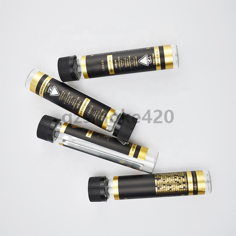 Pre Roll Tube with Sticker Label CBD Pre Roll Tubes Tube Child resistant cap Printed Preroll Packaging DHL Shipping