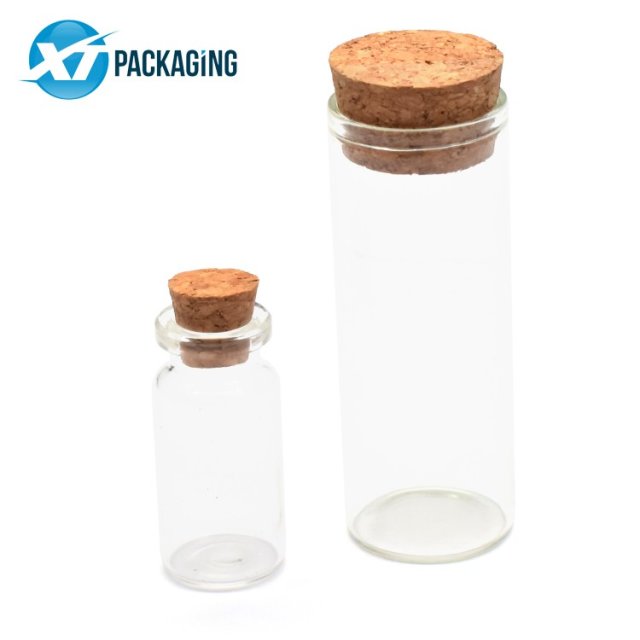 Pre-roll child resistant glass tube food grade glass different size packaging cork cap tubos de vidrio
