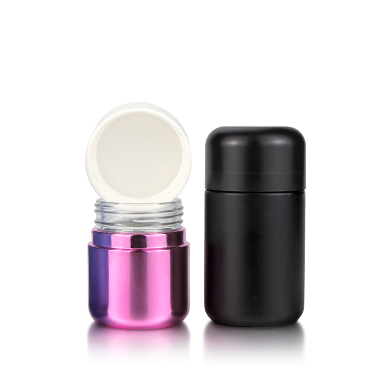 Premium 2 oz 3 oz 4 oz smell stash weed container wide mouth round bottom child resistant glass jar with white lid