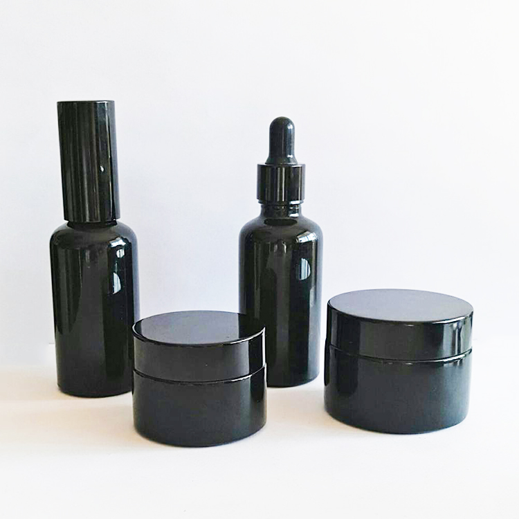 Premium 250ML dark cream hemp storage container ultra violet glass jar cosmetic with screw top cap
