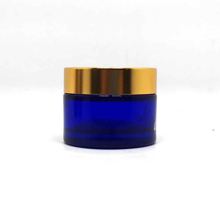 Premium 30ml 50ml 100ml wide mouth green cosmetic facial cream lotion glass jar with gold lid