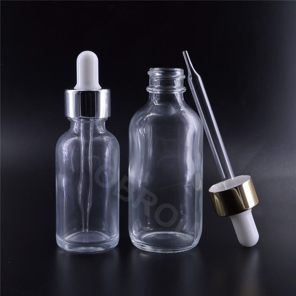 Premium 30ml 60ml 120ml amber blue clear boston round glass bottle 1oz dropper bottles essential oil bottle