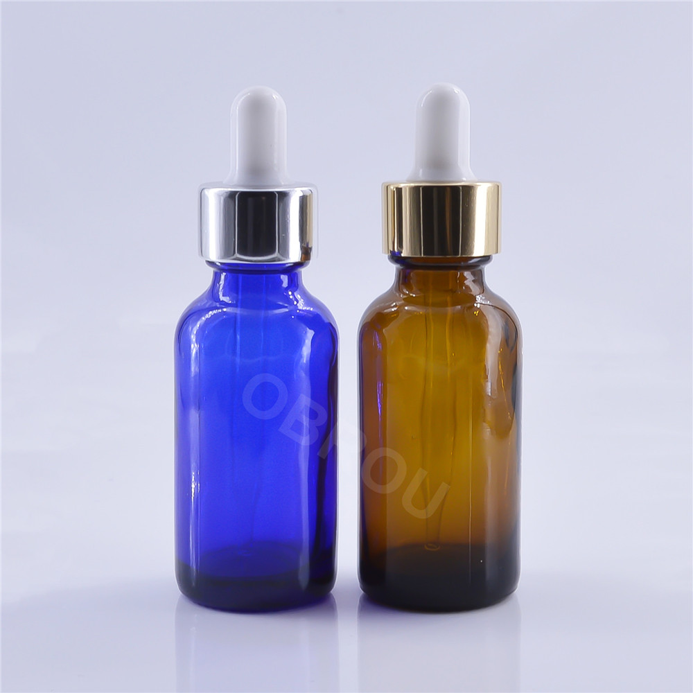 Premium 30ml 60ml 120ml amber blue clear boston round glass bottle 1oz dropper bottles essential oil bottle