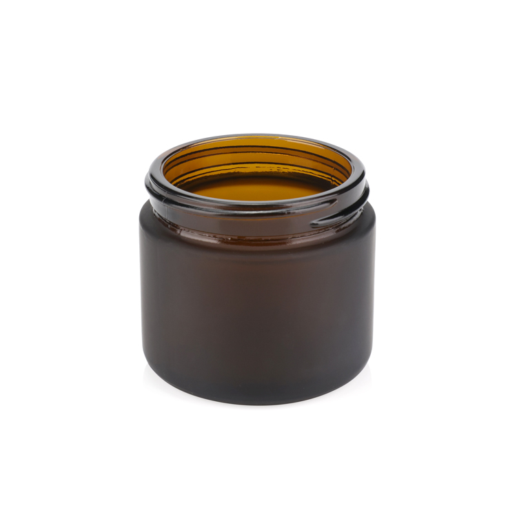 Premium 5 10 15 20 ml 25 30 50 100 g empty matte cosmetic container amber round frosted matte glass jar with lids