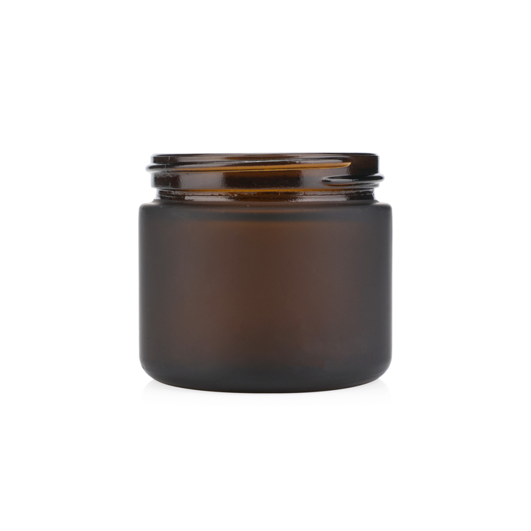Premium 5 10 15 20 ml 25 30 50 100 g empty matte cosmetic container amber round frosted matte glass jar with lids