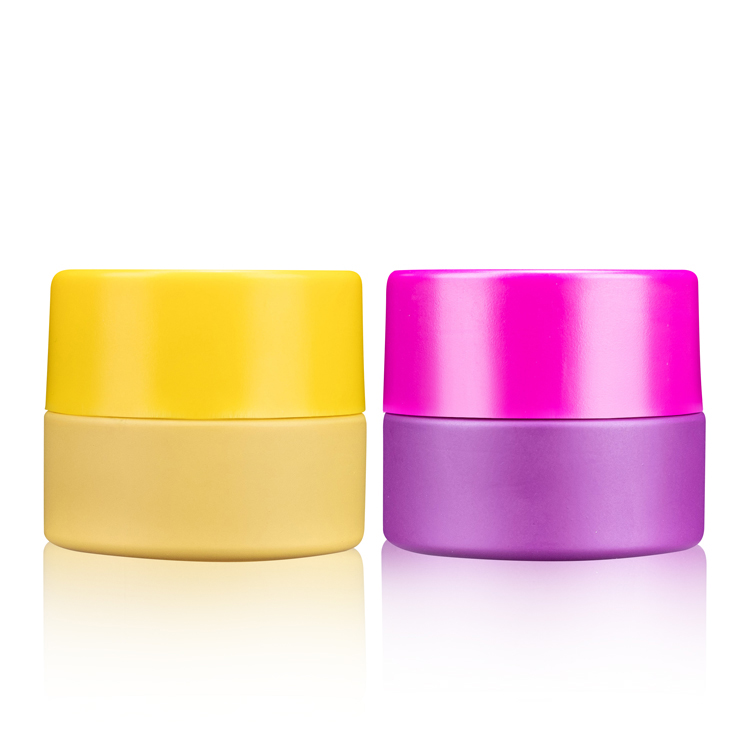 Premium 5g 5ml small clear cbd wax oil child resistant proof lid glass container jars with gold rounded childproof cap