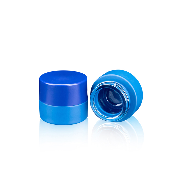 Premium 5g 5ml small clear cbd wax oil child resistant proof lid glass container jars with gold rounded childproof cap