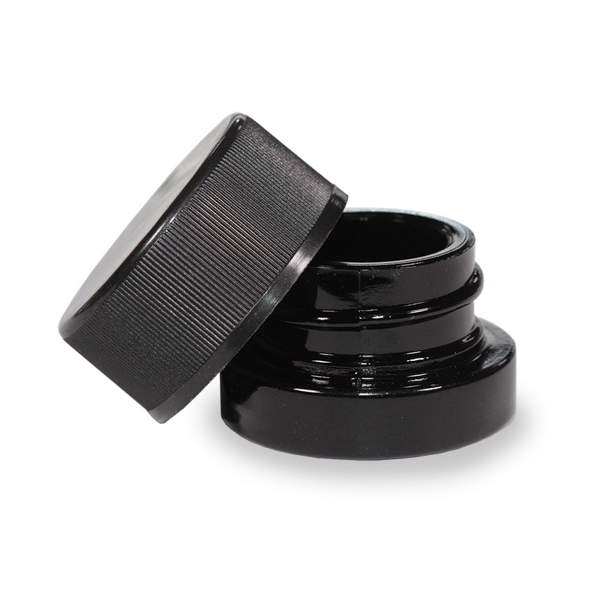 Premium Air Tight Medical Use Glass Concentrate Jars With Black Lids