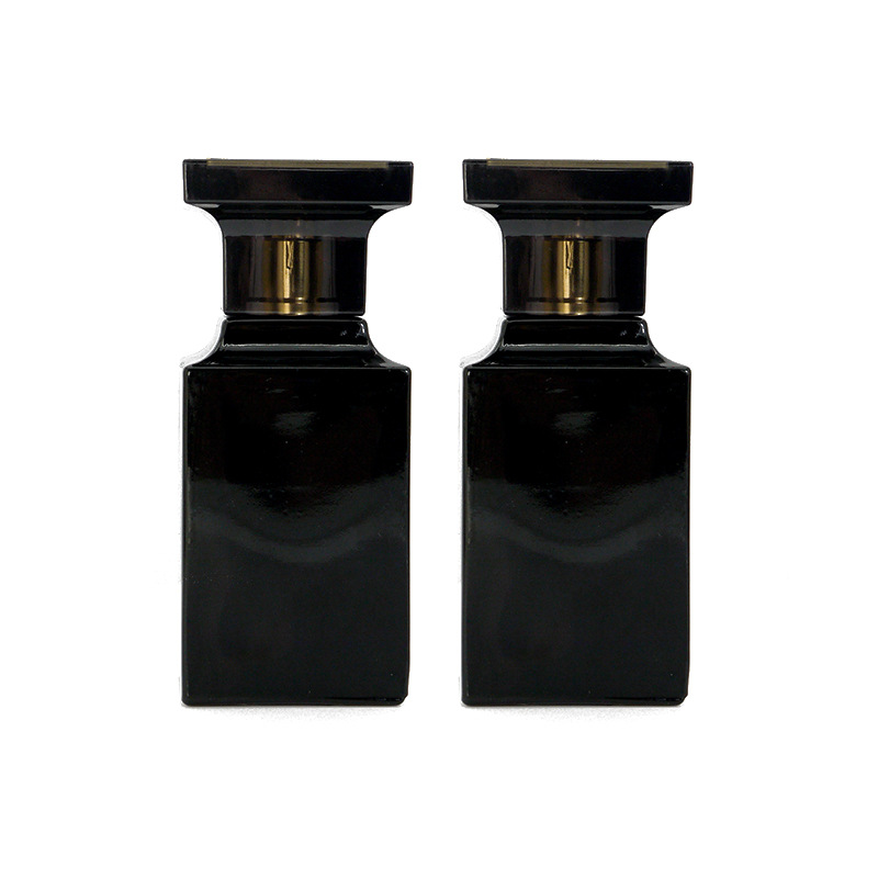 Premium Black Square Antique Empty Spray Perfume Glass Bottle perfume bottle men