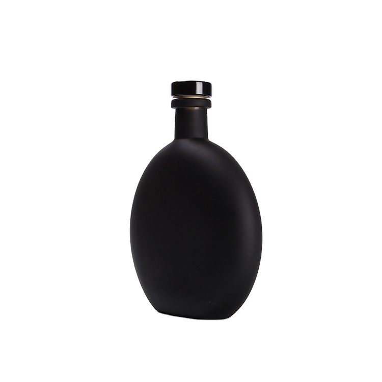 Premium Clear 250ml 500ml Flat Round Glass Olive Oil Bottles Wholesale With Cork Lid