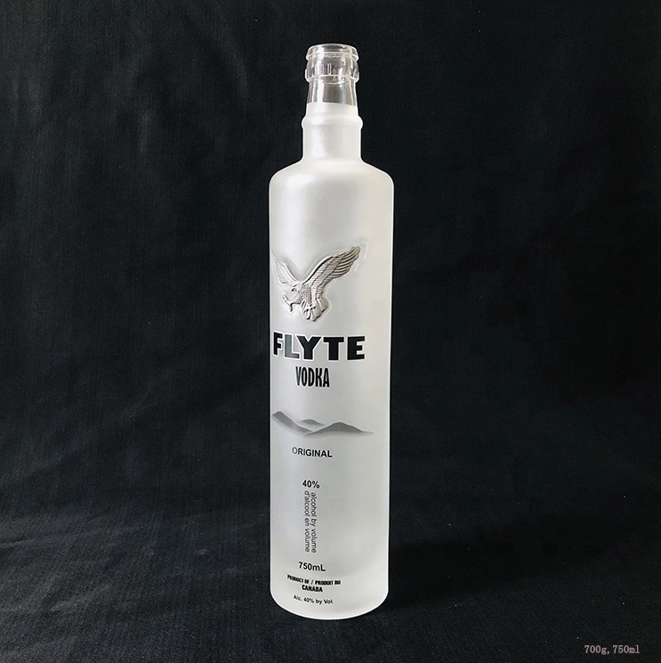 Premium Empty Cylinder Liquor Wine 750ml Frosted Glass Vodka Bottle 1000ml wine glass bottle wholesale