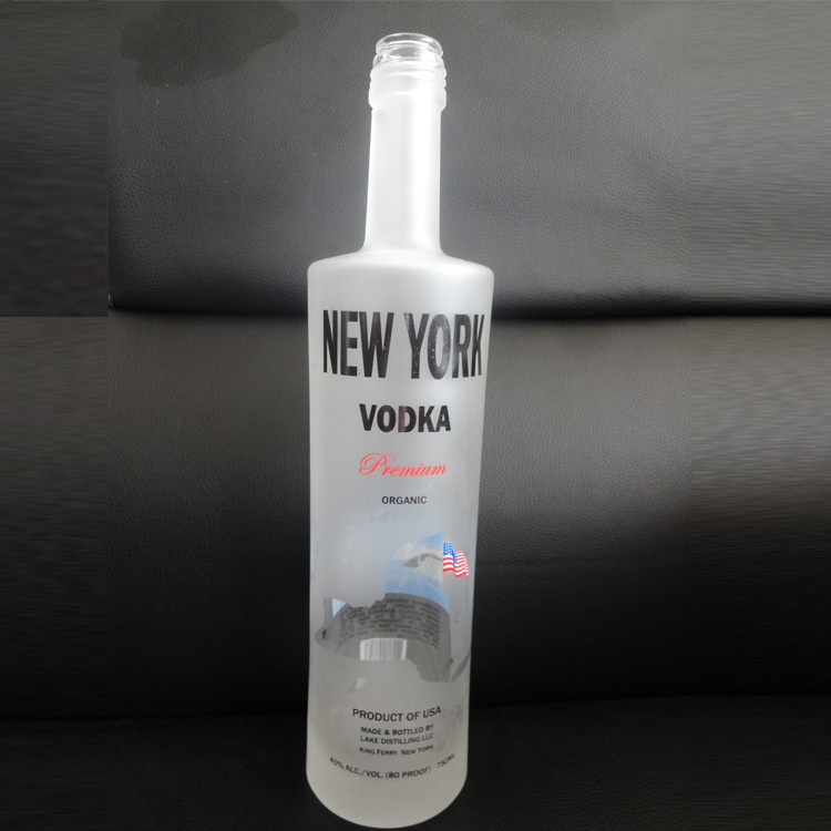 Premium Empty Cylinder Spirit Glass 750ml whisky Vodka liquor Bottle frosting 700ml 500ml vodka wine glass bottle wholesale