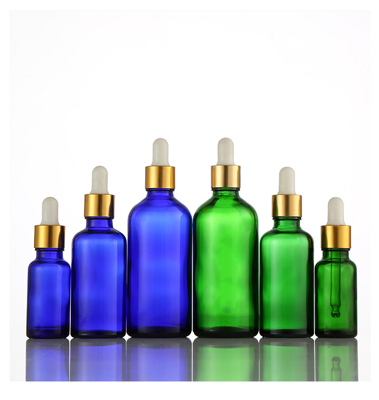 Premium Green Blue Amber 10ml Essential Oil Bottles Serum Dropper Bottle Cosmetic Packaging