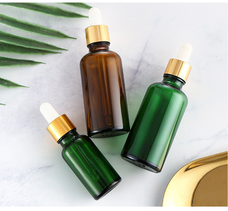 Premium Green Blue Amber 10ml Essential Oil Bottles Serum Dropper Bottle Cosmetic Packaging