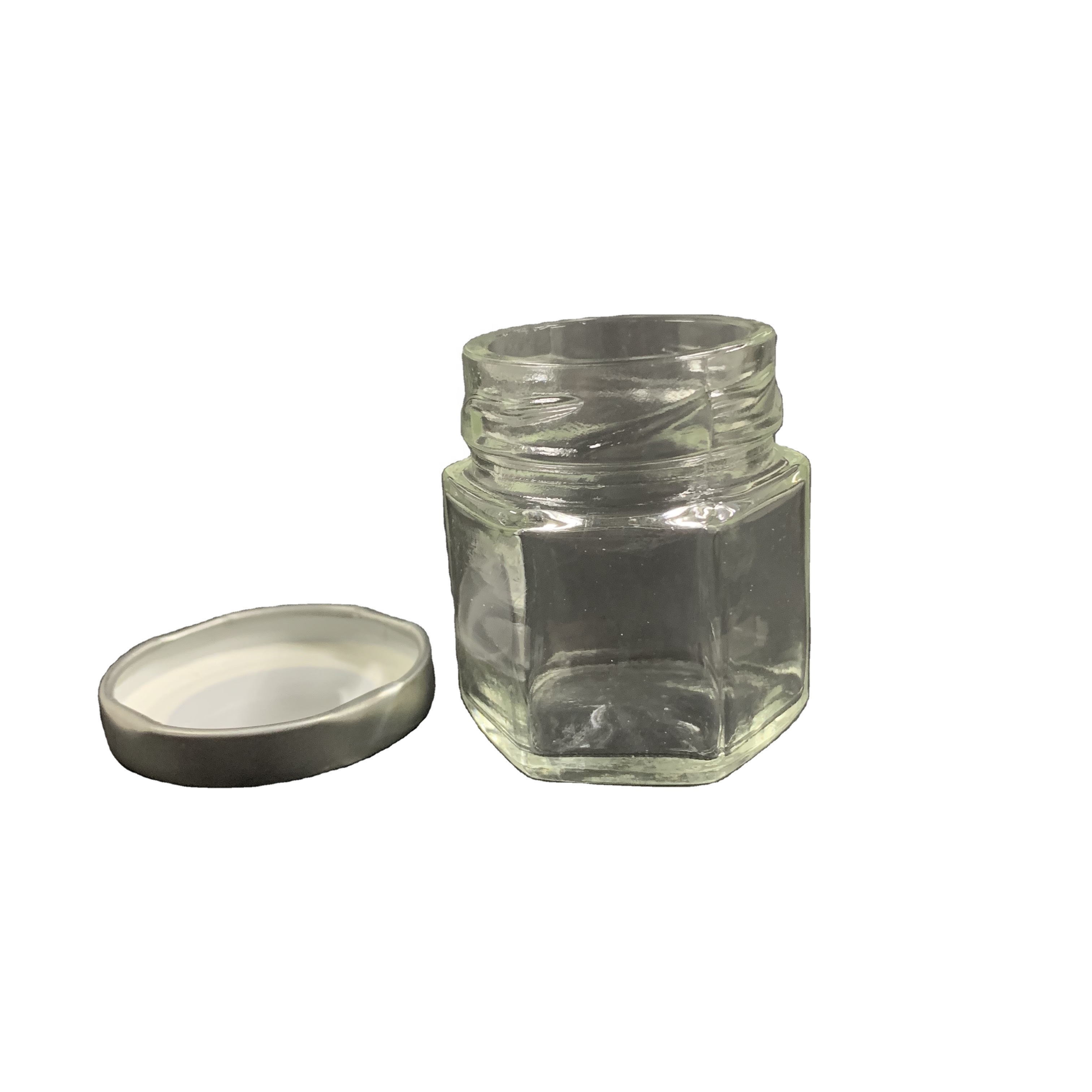 Premium Quality 1.5oz Hexagon shape glass mini jar with twist off lid