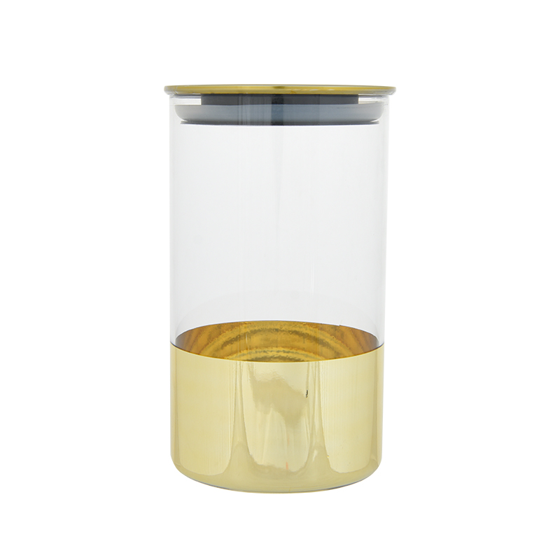 Premium Quality High Borosilicate Glass Jar Kitchen Food Storage Canister Container with  Metal  Lid