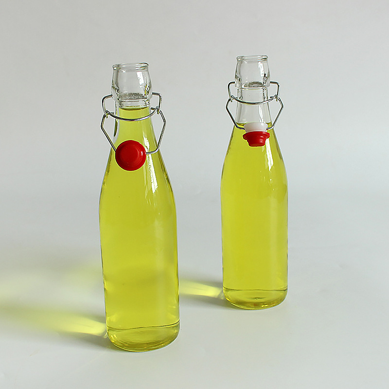 Premium Quality High Capacity Swing Clip Top Clear Sealed Glass Drinks Storage Bottles