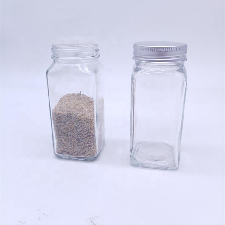 Premium Spice Jar Set Square Glass 4 oz Spice Bottles