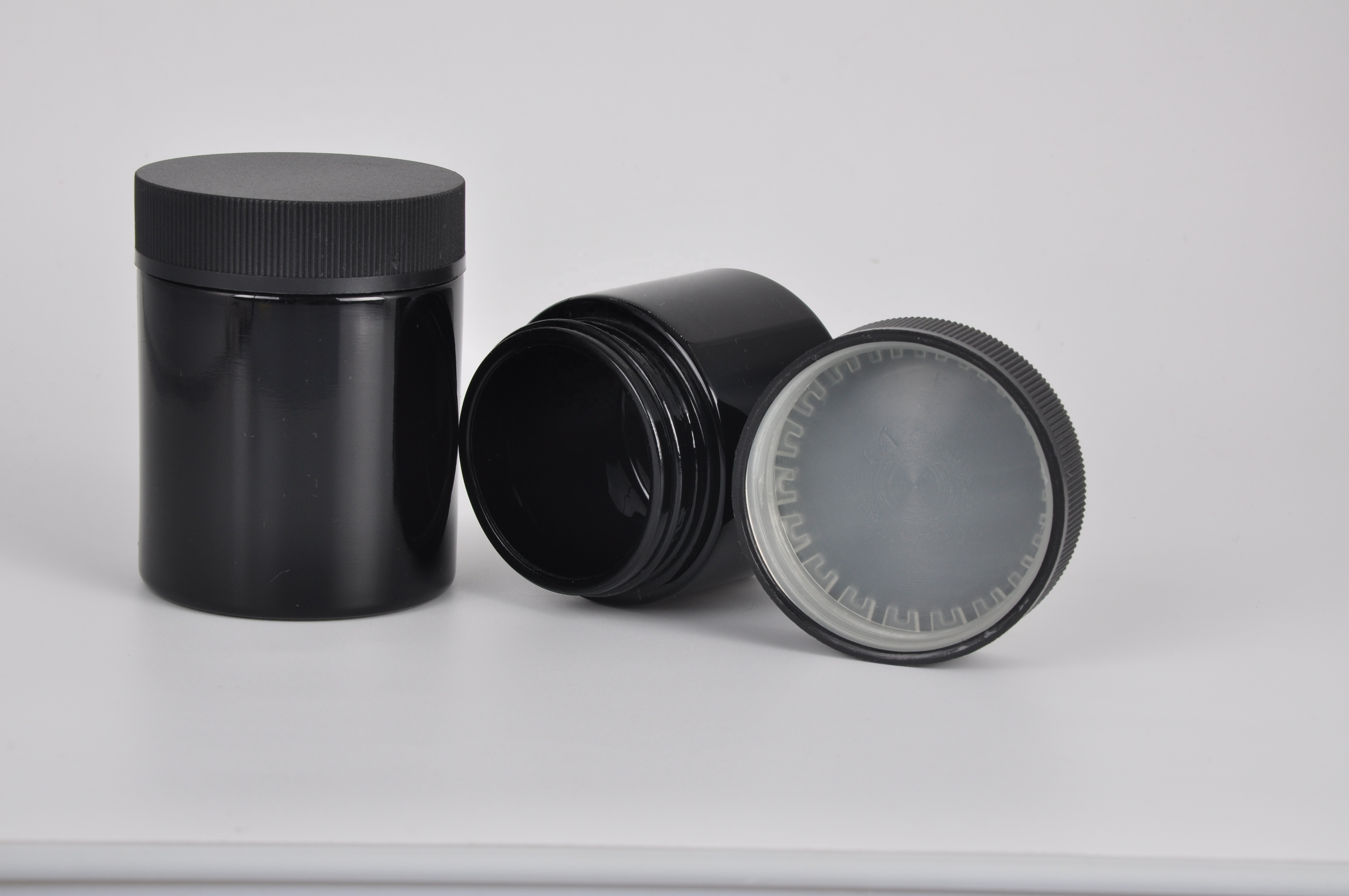 Premium bulk 30ml 60ml 120ml black uv child safe proof WAX OIL glass jars with black childproof cap