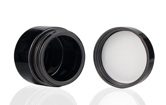 Premium dark cream container ultra violet glass jar cosmetic with screw top cap