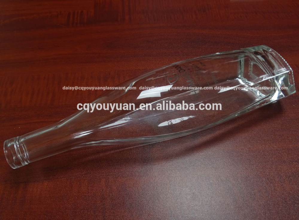 Premium flask shaped fancy empty french brandy xo bottle 70cl