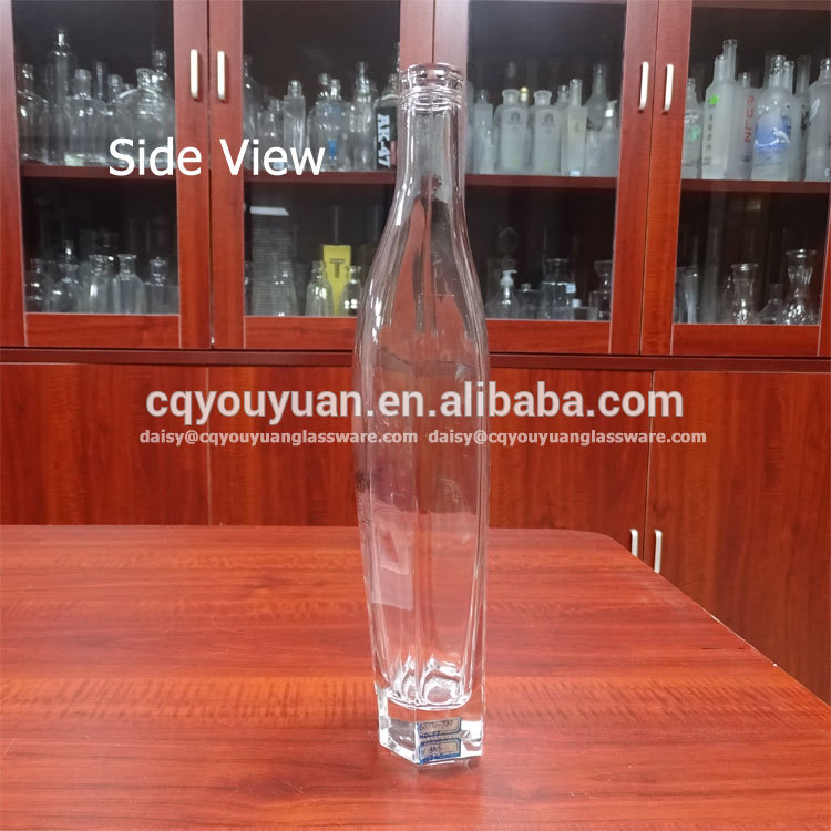 Premium flask shaped fancy empty french brandy xo bottle 70cl