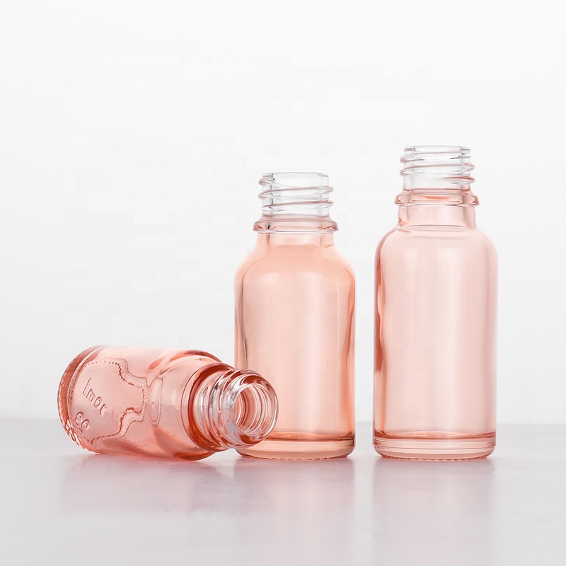 Premium luxury cosmetic essential oil 5ml 10ml 15ml 20ml 30ml 50ml 100ml transparent pink rose gold glass dropper bottle