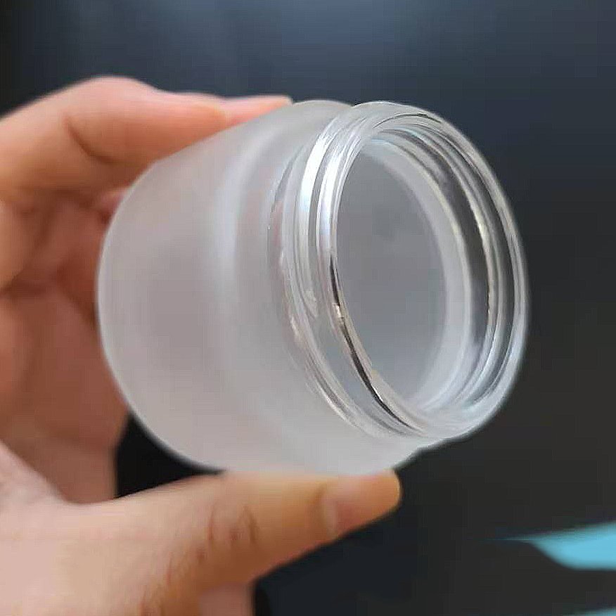 Premium vials matte glass Jar with silver Lid, 3oz capacity