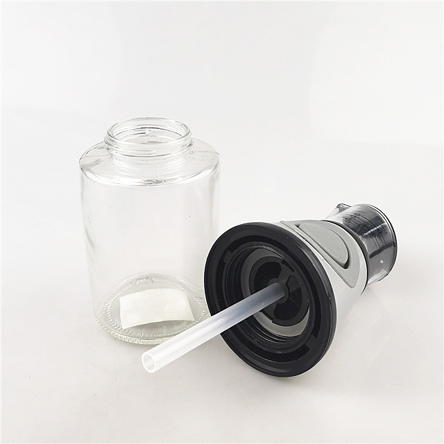 Press and measure salad dressing health oil and vinegar dispenser glass bottle