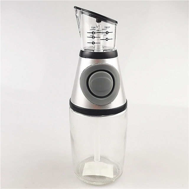 Press and measure salad dressing health oil and vinegar dispenser glass bottle