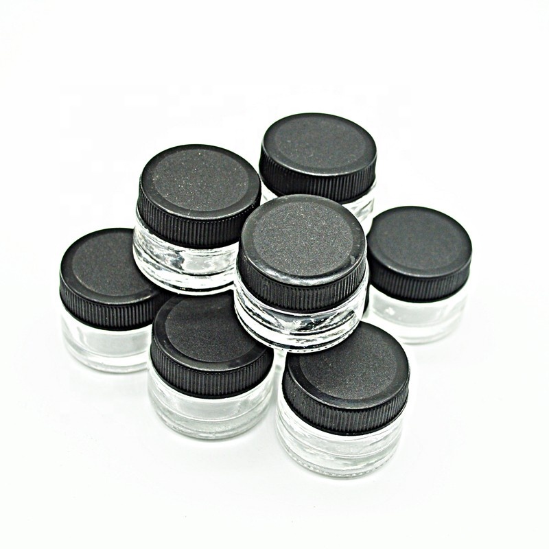Printed Custom Logo 7ml Smell Proof Glass Jar Concentrate Containers With Child Resistant Caps