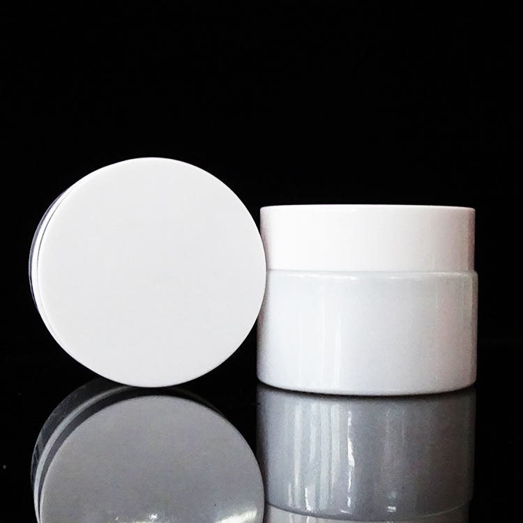Printing logo white amber cosmetic glass packaging cream jar 30ml 50g 100g 60g