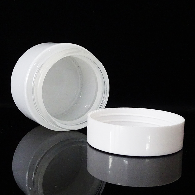 Printing logo white amber cosmetic glass packaging cream jar 30ml 50g 100g 60g