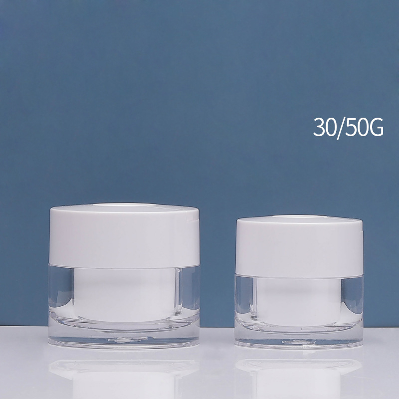 Private Label 30g 50g Cosmetics Plastic Facial Cream Jar PET Face Scrub ContainerJar With Spoon