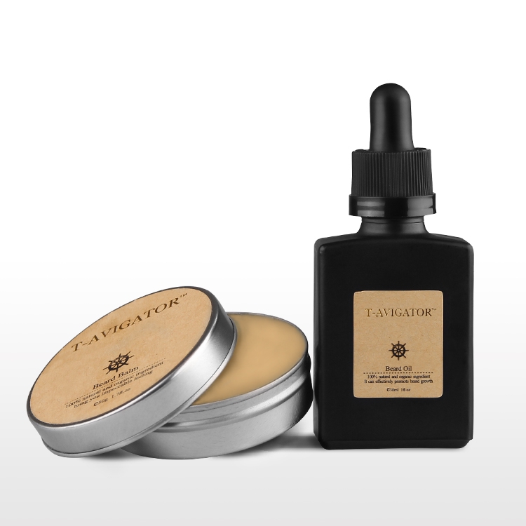 Private Label Beard Set Balm Tin Container And Beard Grow Kit Oil Packaging Matte Bottles Beard Kit Private Label