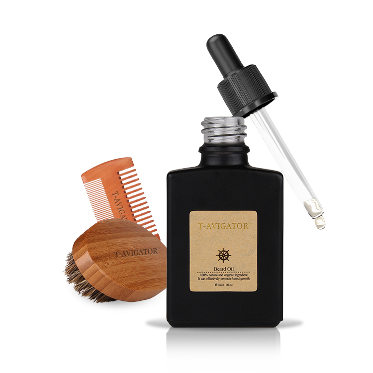 Private Label Beard Set Balm Tin Container And Beard Grow Kit Oil Packaging Matte Bottles Beard Kit Private Label