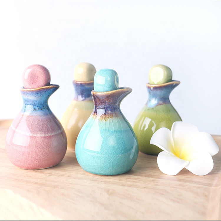 Private Label Ceramic Essential Oil Bottles Body Spa Essential Oil Duck Mouth Bottles